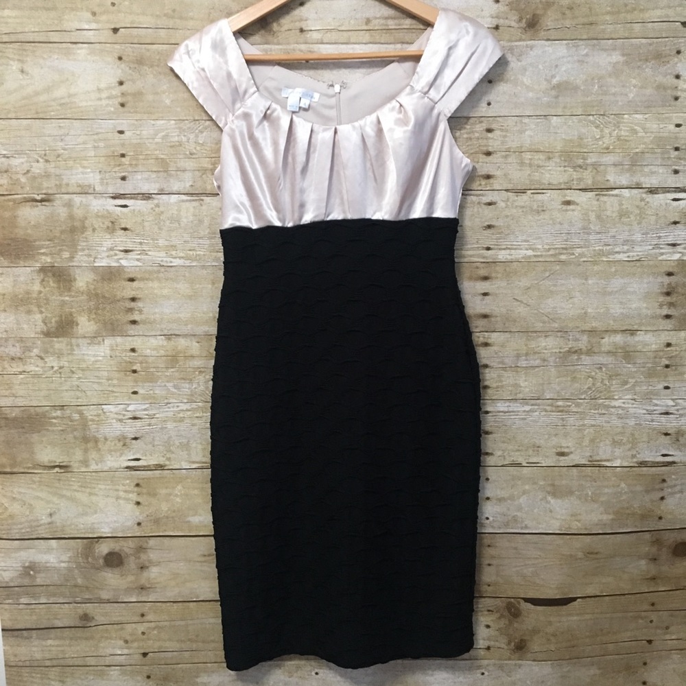 London Times gold and black dress